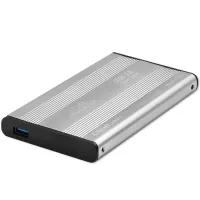 Qoltec Aluminium External Hard Drive Case HDD SSD 2.5'' SATA3 USB 3.0 Silver