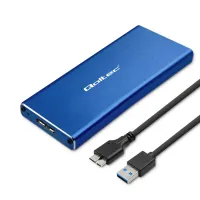 Qoltec Aluminium Enclosure M.2 SSD drive SATA NGFF USB 3.0 Super speed 5Gb/s 2TB Blue