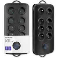 Qoltec Surge protector 8 sockets 2.5m Black