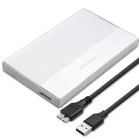 Qoltec Aluminium Enclosure SSD HDD 2.5'' drive SATA USB 3.0 Super speed 5Gb/s 2TB Silver