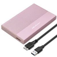 Qoltec Aluminium Enclosure SSD HDD 2.5'' drive SATA USB 3.0 Super speed 5Gb/s 2TB Pink