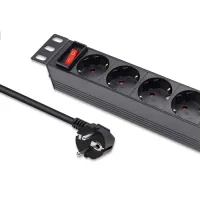 Qoltec Aluminium Power strip for RACK 10'' 1U 16A PDU 4xSCHUKO 1.8m
