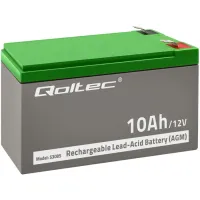 Qoltec AGM battery 12V 10Ah Maintenance-free Efficient LongLife for UPS, security