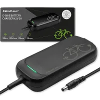 Qoltec Fast Charger for e-bike, electric scooter 36V 42V 2A 5.5*2.1 water resistant + power cable