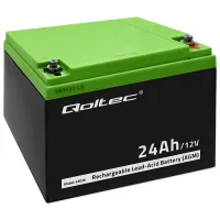 Qoltec AGM battery 12V 24Ah Maintenance-free Efficient LongLife for UPS, scooter