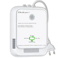 Qoltec Certified wireless Gas Leak (CH4) and Carbon monoxide (CO) detector sensor service life 5 years alarm 85dB LED