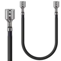 Qoltec Battery cable, female FASTON connector 250 20 cm Black