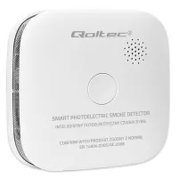 Qoltec Certified Wireless Smoke Detector with Battery Sensor life: 10 years Battery life: 10 years Alarm: 85dB LED