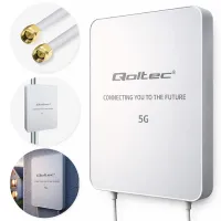 Qoltec 5G LTE Antenna 16dBi directional external SMA 3300-3800MHz waterproof 3m