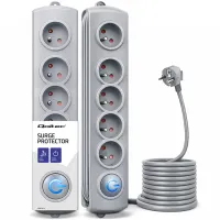 Qoltec Surge protector 5 sockets 1.8m Grey