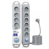 Qoltec Surge protector 6 sockets 3m Grey