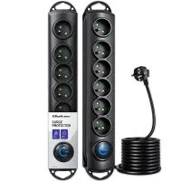 Qoltec Surge protector 6 sockets 3m Black