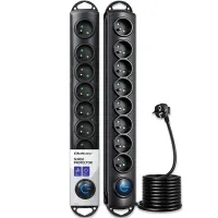 Qoltec Surge protector 8 sockets 1.8m Black