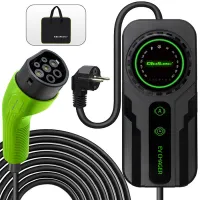 Qoltec Mobile charger for EV 2-in-1 Type2 with regulation 3.5kW 230V SCHUKO 16A LCD Portable Wallbox 5m