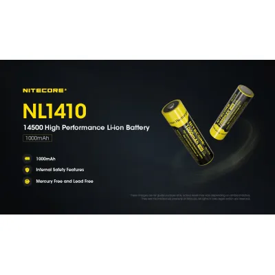 Nitecore NL1410 1000mAh Li-ion aku 3.7V 14500 AA