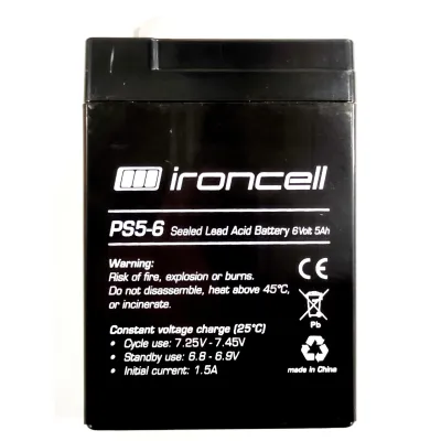 Ironcell 6V 5Ah lead-acid battery