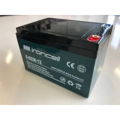 Ironcell 6-DZM-12 süvatühjenev pliiaku 12V 12Ah (e-bike) keermestatud klemm M5