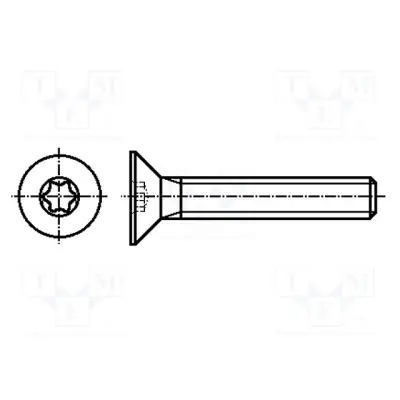 Screw; M3x8; Head: countersunk; Torx®; steel; zinc; TX10