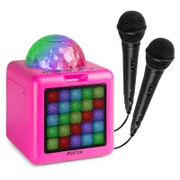 KAR15P Karaoke Speaker with 2 microphones Pink