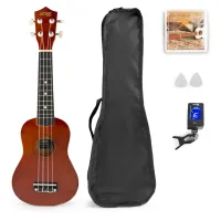 UKEY Ukulele Set Soprano 21" Dark Natural