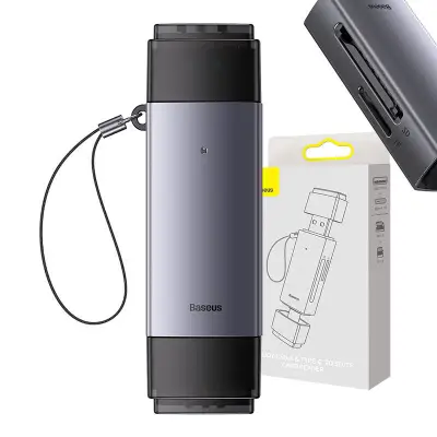 Baseus Lite Series SD/TF mälukaardilugeja, USB + USB-C (hall)