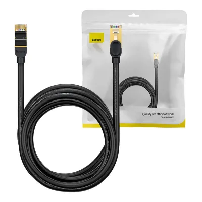 Baseus Ethernet RJ45, 10 Gbps, 8 m võrgukaabel (must)