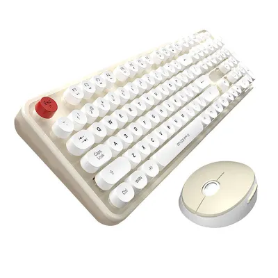 Juhtmevaba klaviatuuri ja hiire komplekt MOFII Sweet 2.4G (valge-beež)