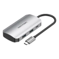 Док-станция USB-C на 4x USB3.0, PD 0.15м Vention TNBHB (серый)