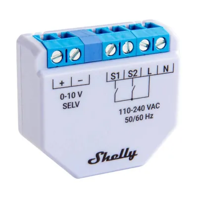 Shelly Plus 0-10V valguse dimmer, WiFi/Bluetooth