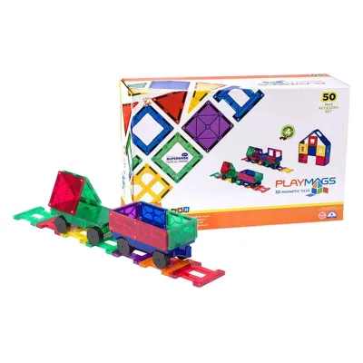 Magnetilised klotsid 3D rong Playmags 153 - 50 tk komplekt