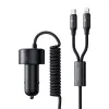 Mcdodo CC-0370 autolaadija, USB-C, Lightning, 120W, sissetõmmatavad kaablid