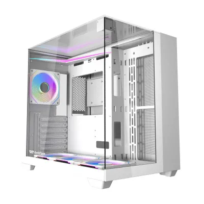 Darkflash TH285 arvutikorpus (valge) + 4 ventilaatorit