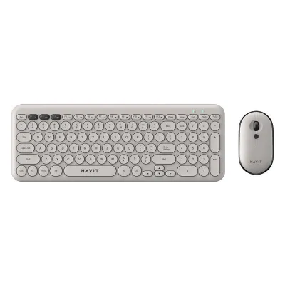 Havit KB254GCM juhtmevaba 2-in-1 mängukomplekt klaviatuur + hiir (hall) (QWERTY)