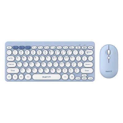 Havit KB279GCM juhtmevaba 2-in-1 mängukomplekt klaviatuur + hiir (sinine) (QWERTY)