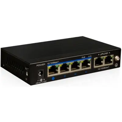 4-POE + 2-tava 10/100m Poe Switch 6-port