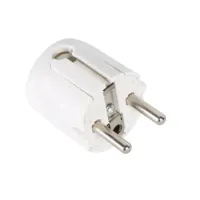 SCHUKO вилка, со штыревым и пружинным заземлением - белая