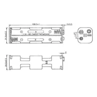 Магазин для батареек: 8 x AA (С КЛЕММАМИ-ЗАЩЕЛКАМИ)