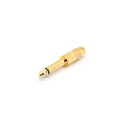 FEMALE RCA TO MALE 6.35mm MONO JACK - GOLD