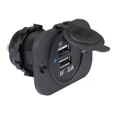 Recessed USB socket (12-24 VDC input, 5 V output)