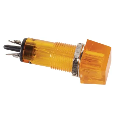 SQUARE 11.5 x 11.5mm PANEL CONTROL LAMP 220V AMBER