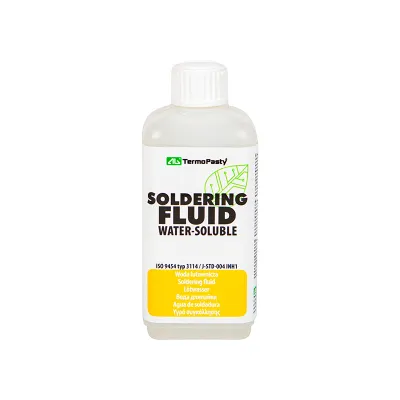 A highly active fluid designed for soft soldering galvanized sheets and pure zinc