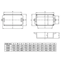Karp paigaldusaukude ja kaabli väljaviikudega - must, 65 x 38 x 27mm