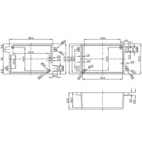 Karp paigaldusaukude ja kaabli väljaviikudega - must, 57 x 82 x 31.5mm