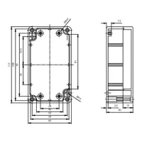 Tihendatud ABS korpus- tumehall,  115 x 65 x 40mm