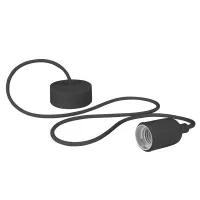 Держатель для дизайнерской лампы; с тканевой изоляцией - черный