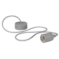 Держатель для дизайнерской лампы; с тканевой изоляцией - серый