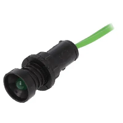 Indikaatorlamp: LED; süvistatav; 230VAC; ava diameeter: Ø10mm; IP20; 300mm juhtmetega
