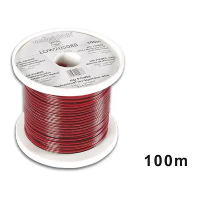 CCA kõlarikaabel - 2 x 0.50mm² - punane/must- rull : 100m