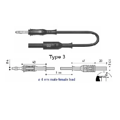 0,75mm silikoonjuhe, 4mm pistikutega, L=1m; 12A, must