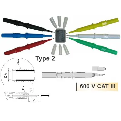 Mini-testotsik:vedruga nõel; 2mm ; 1A, must